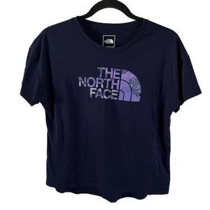 The North Face Sz XL (18) Purple Navy Logo Tee